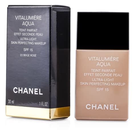 chanel vitalumiere aqua spf15 30 мл тон 12 beige rose|Chanel vitalumière aqua foundation.